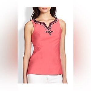 Lilly Pulitzer pink top with beaded detail  sz 0